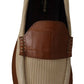 Elegant White Crocodile Leather Loafers