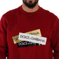 Elegant Red Crewneck Pullover Sweater