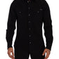 Slim Fit Casual Black Designer Shirt