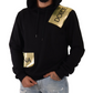 Elegant Black Hooded Pullover with Gold Logo