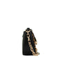 Carmen Small Black Leather Leopard Haircalf Pouchette Handbag Purse