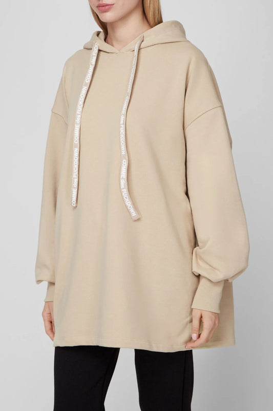 Beige Cotton Women Sweater
