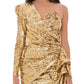 Glistening Gold Sequin Evening Dress