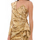 Glistening Gold Sequin Evening Dress