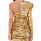 Glistening Gold Sequin Evening Dress