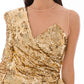 Glistening Gold Sequin Evening Dress