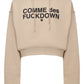 Beige Logo Print Hooded Sweatshirt