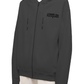 Chic Gray Logo Hooded Sweatshirt with Zip Closure