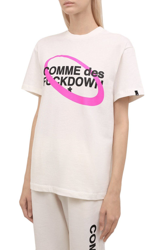 White Cotton Women T-Shirt