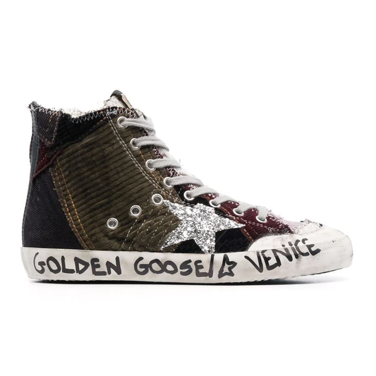 Multicolor Leather Men High-Top Sneaker