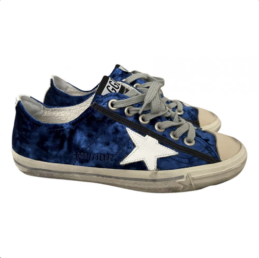 Blue Leather Men Sneaker