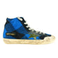 Blue Leather Women Sneaker