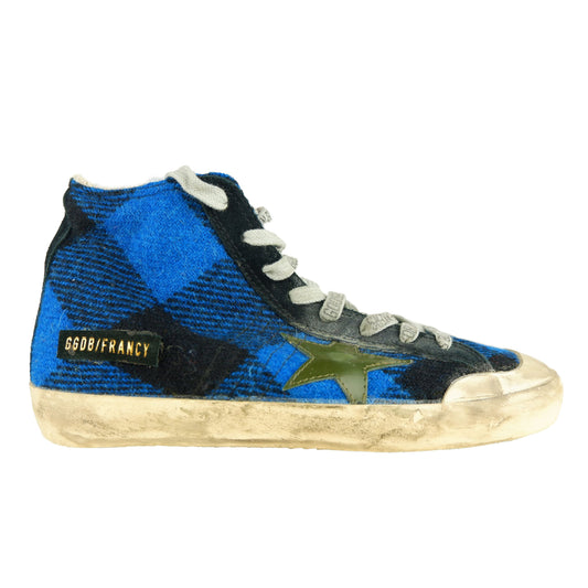 Blue Leather Women Sneaker
