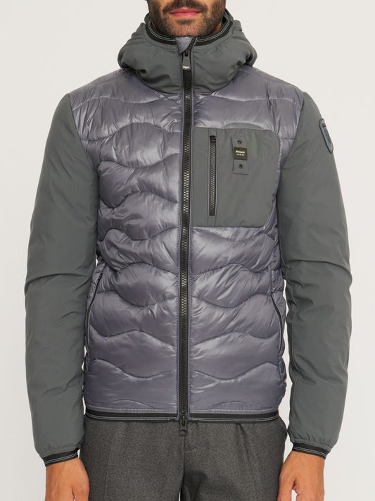 Gray Nylon Men Jacket
