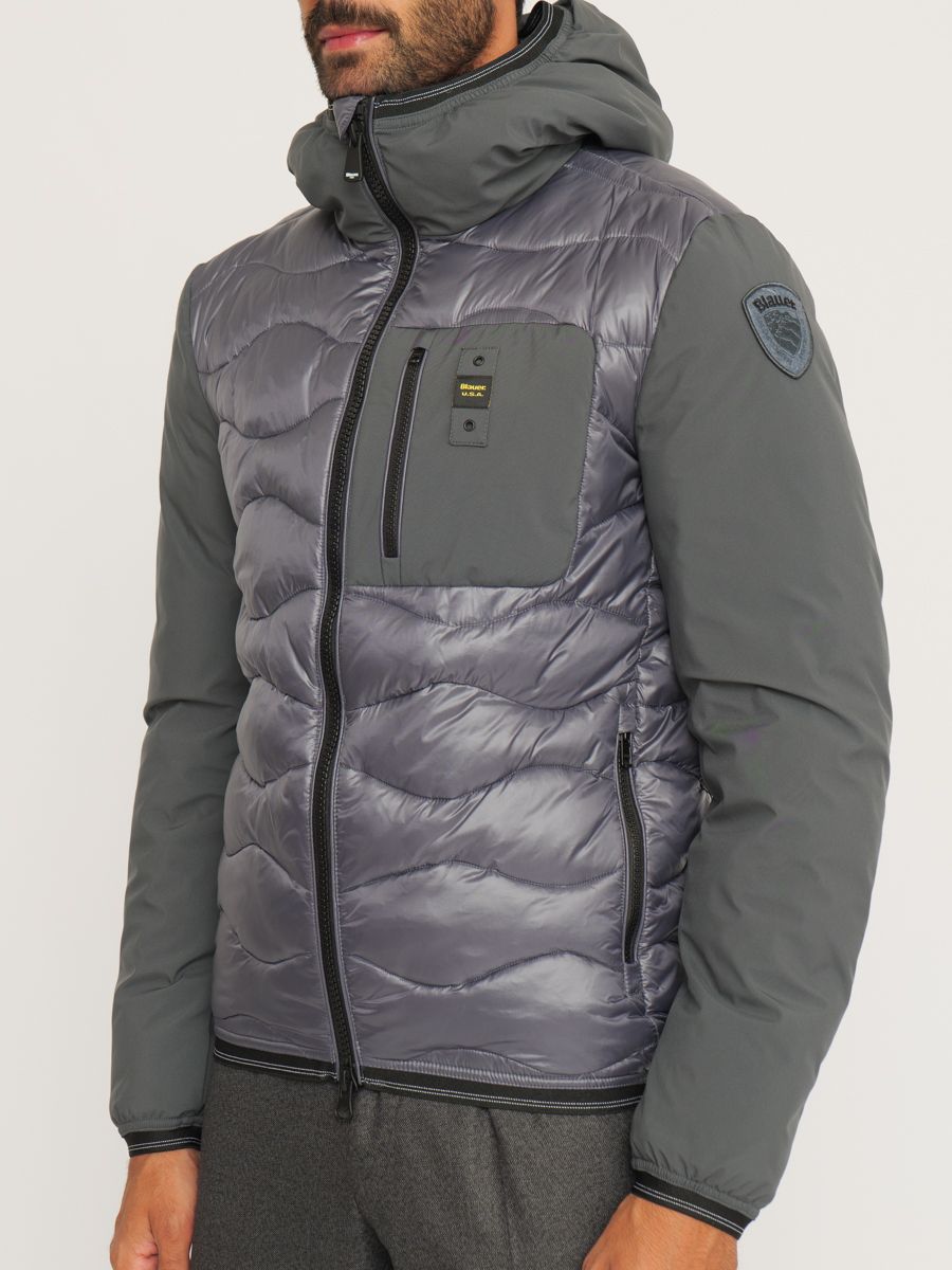 Gray Nylon Men Jacket