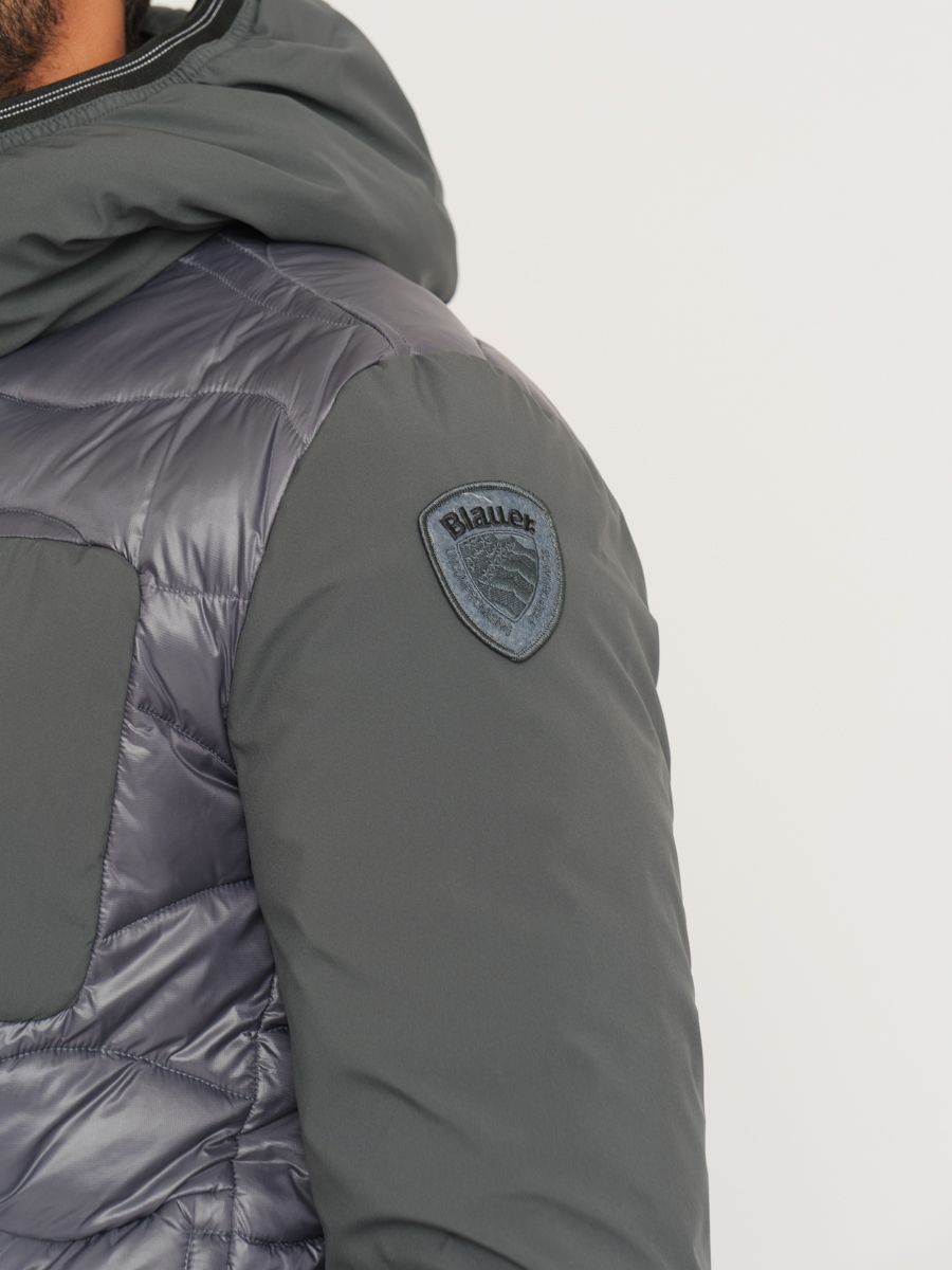 Gray Nylon Men Jacket