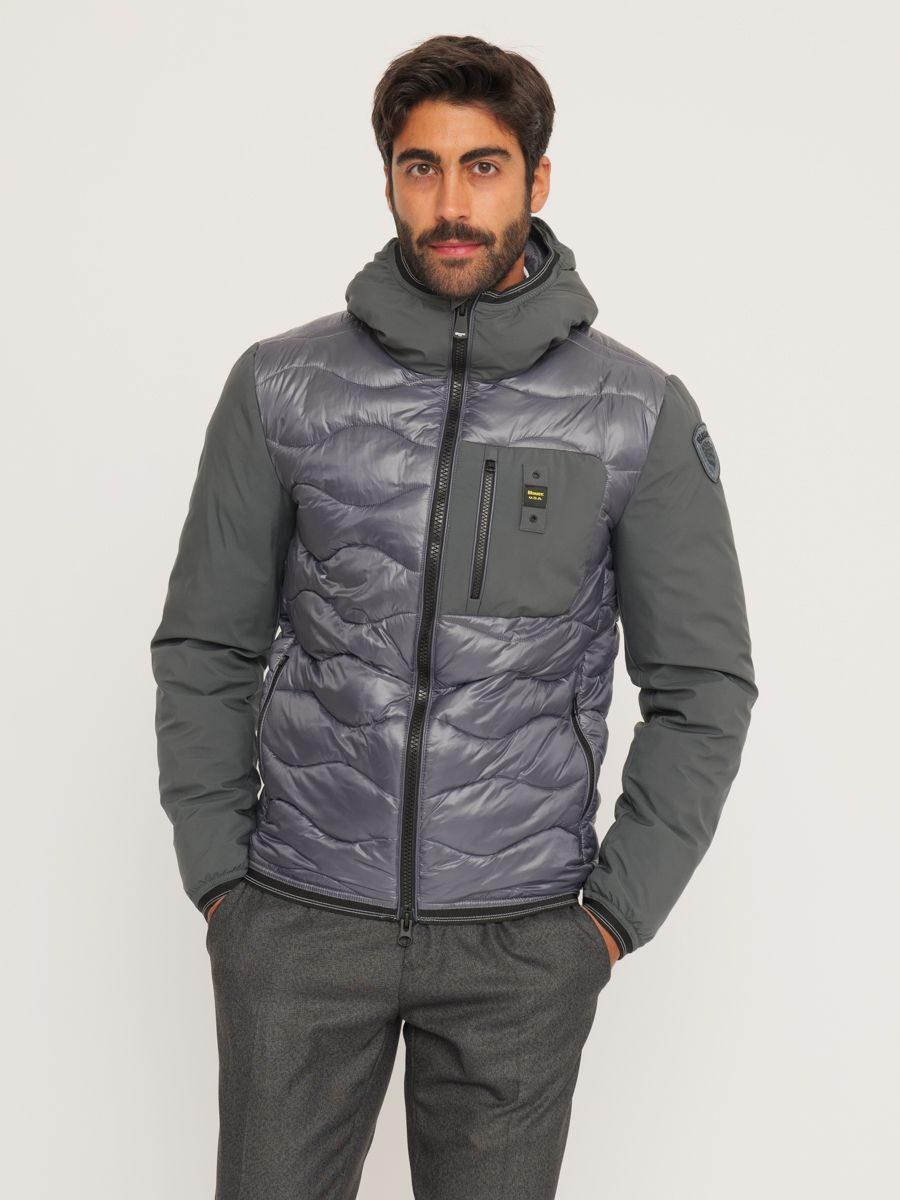 Gray Nylon Men Jacket