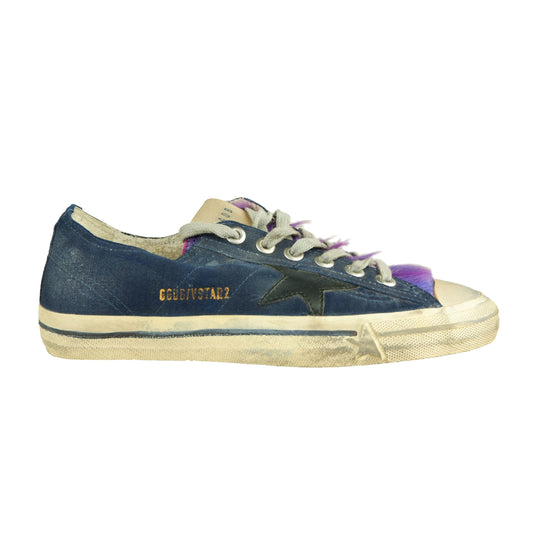 Blue Calfskin Women Sneaker