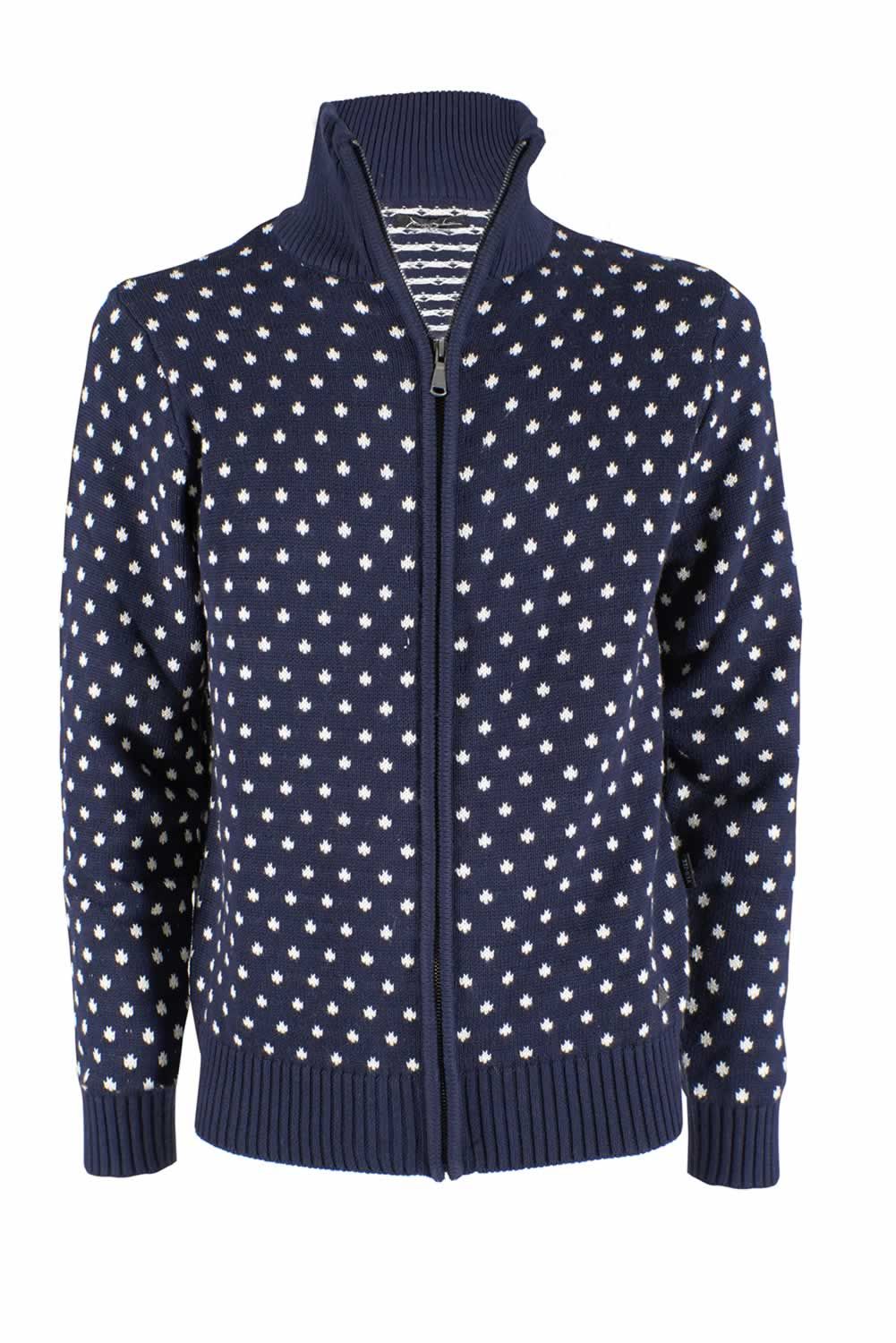 Blue Cotton Men Sweater