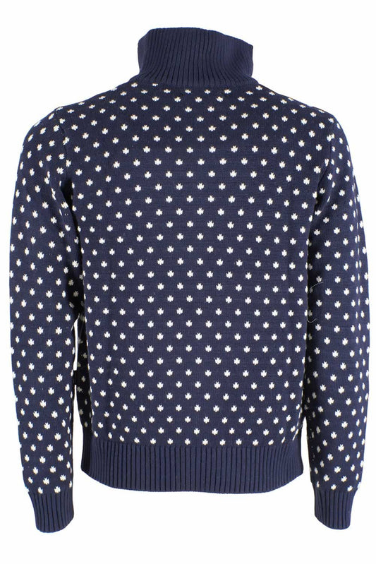 Blue Cotton Men Sweater