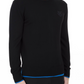 Black Cotton Men Sweater
