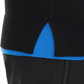 Sleek Black Roundneck Sweater with Blue Accents