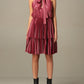 Red Polyester Women Dress