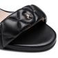 Black Leather Women Sandal