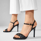 Black Leather Women Sandal