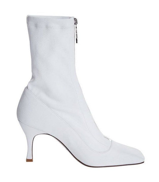 White Leather Women Boot