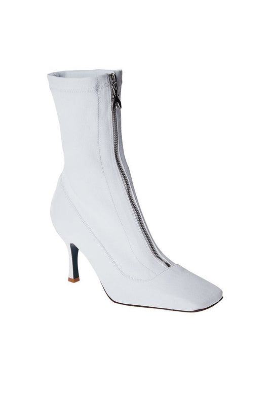 White Leather Women Boot