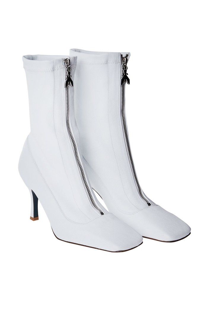 White Leather Women Boot