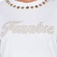 White Cotton Women T-Shirt