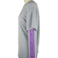 Elegant Grey Wool Sweater with Purple Accents
