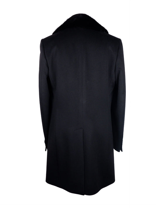 Black Virgin Wool Men Jacket