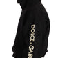 Elegant Black Logo Detailed Hooded Sweatshirt