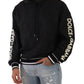 Elegant Black Logo Detailed Hooded Sweatshirt