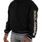 Elegant Black Logo Detailed Hooded Sweatshirt