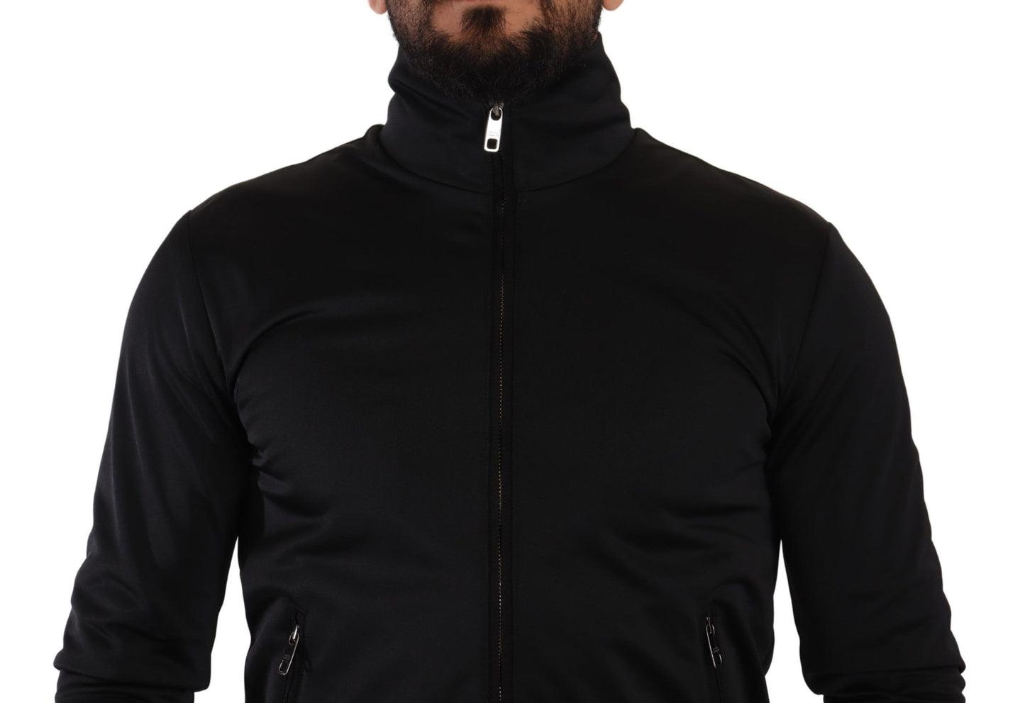 Elegant Full Zip Cardigan Sweater - Black
