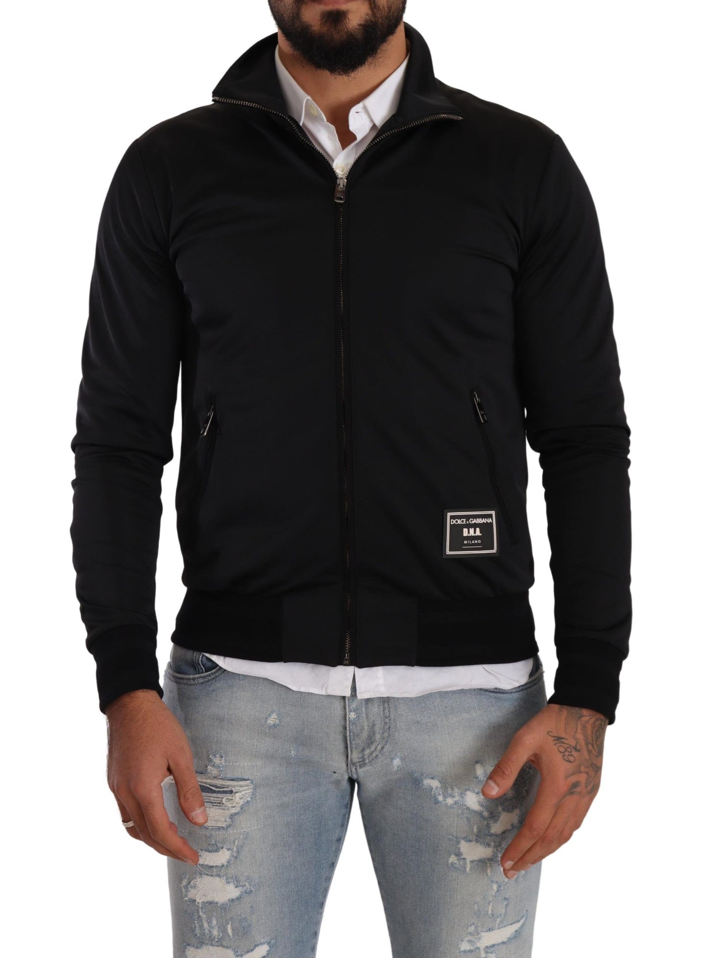 Elegant Full Zip Cardigan Sweater - Black