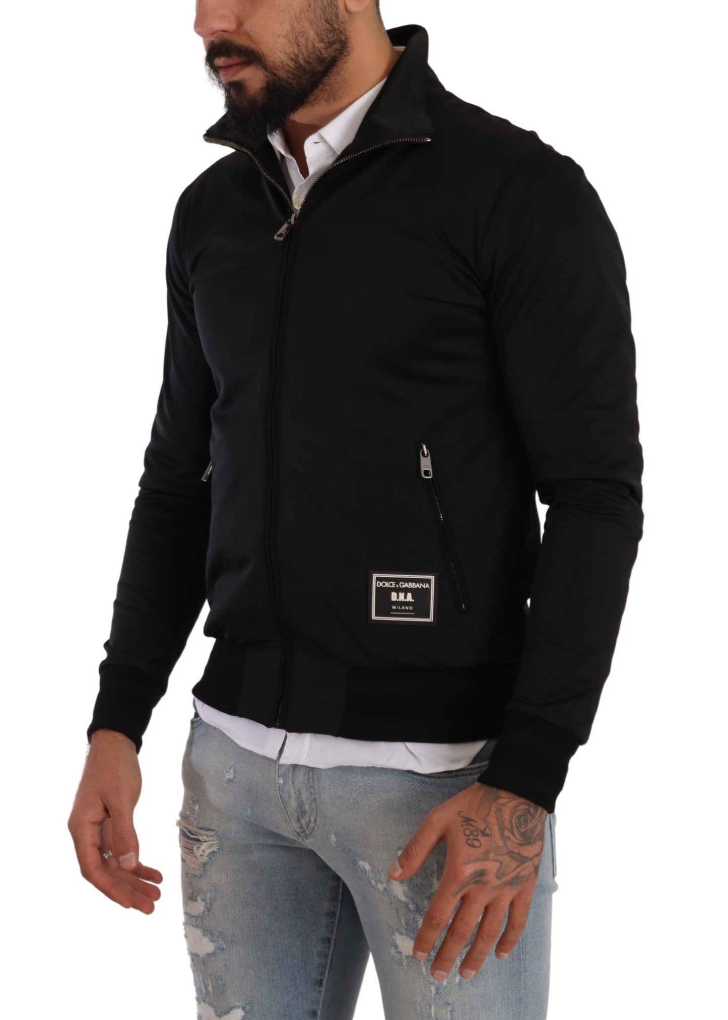 Elegant Full Zip Cardigan Sweater - Black