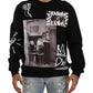 Sicilian Motif Black Cotton Sweater
