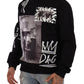 Sicilian Motif Black Cotton Sweater