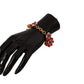 Elegant Gold Chain Bracelet with Red Crystals