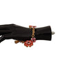 Elegant Gold Chain Bracelet with Red Crystals