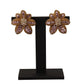 Elegant Gold Floral Clip On Earrings