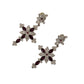 Elegant Silver Dangling Cross Clip Earrings