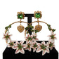 Elegant Gold-Tone Crystal Hoop Earrings