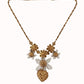 Elegant Amore Heart Floral Statement Necklace