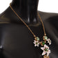 Elegant Amore Heart Floral Statement Necklace